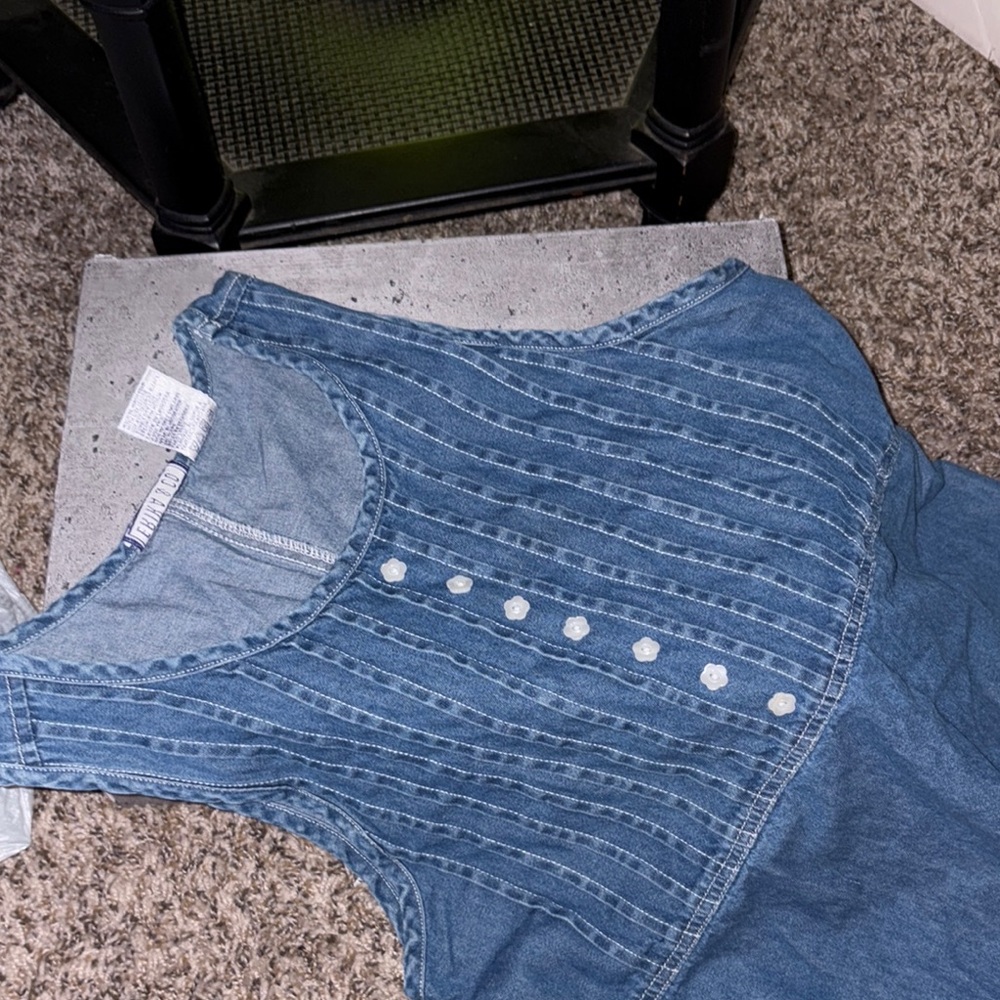 Blue Denim Sleeveless Dress